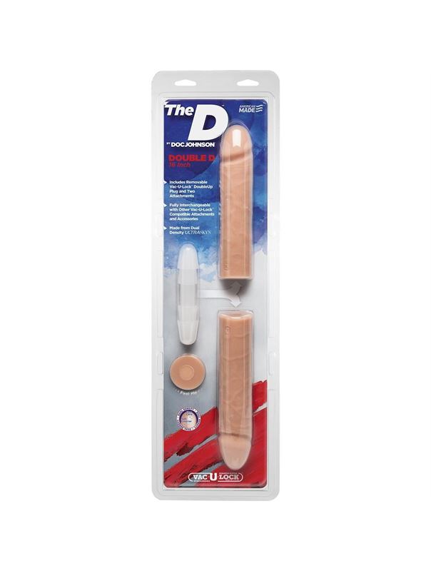 Телесный двусторонний фаллоимитатор из 2 частей The D Double D 16" (40,6 см)