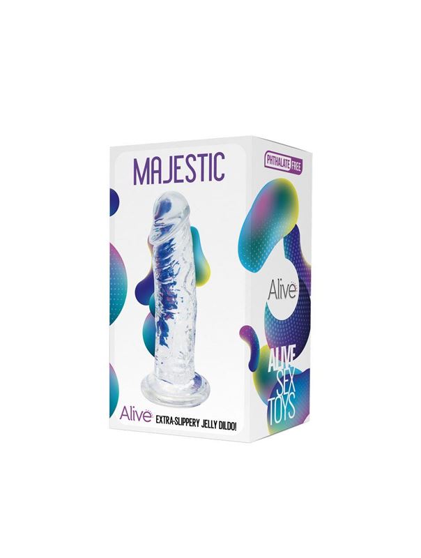Прозрачный фаллоимитатор на присоске Majestic Jelly Dildo (14,7 см)