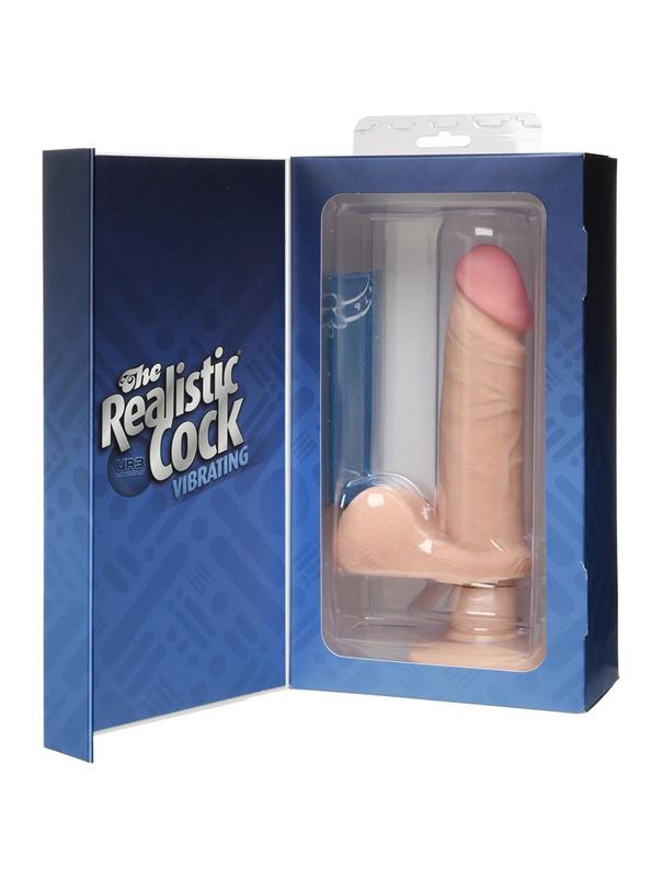 Вибромассажер-реалистик на присоске The Realistic Cock ULTRASKYN Vibrating 6”- 21,6 см. 