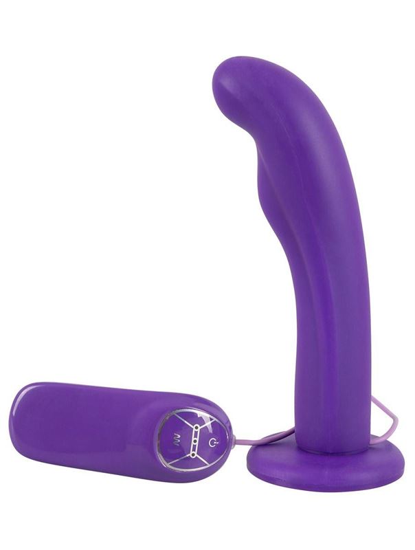 Фиолетовый вибратор с присоской Silicone Purple Vibe (17,5 см)