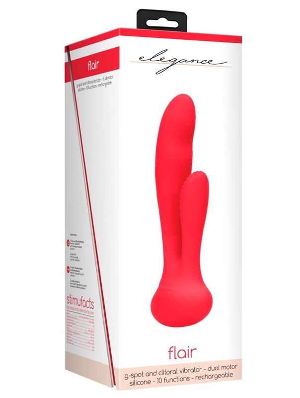 Красный вибратор G-Spot and Clitoral Vibrator Flair (17,5 см)