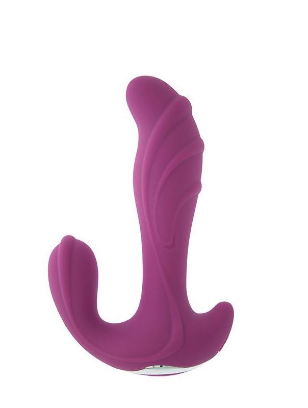Фиолетовый вибратор с клиторальной стимуляцией NAGHI N5 RECHARGEABLE DUO VIBRATOR
