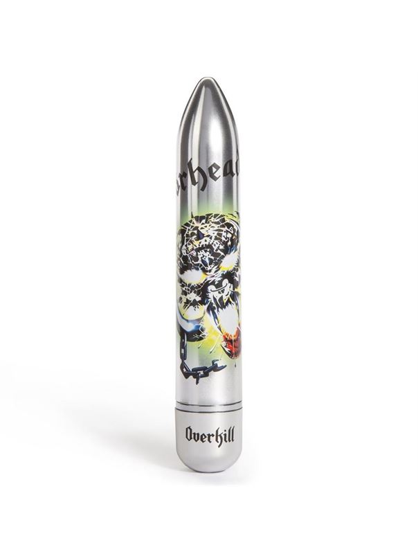 Вибратор Motorhead Overkill 7 Function Power Vibrator с принтом - 18 см.