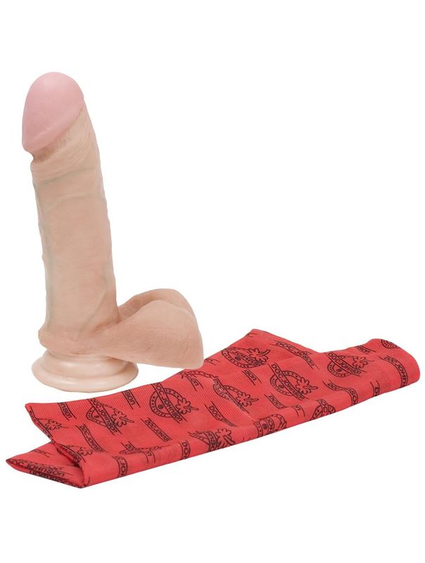 Фаллоимитатор на присоске реалистичной формы с мошонкой The Realistic Cock 6” with Removable Vac-U-Lock Suction Cup (17,3 см)