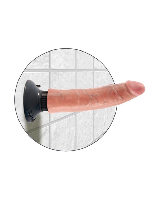 Вибромассажер телесного цвета Vibrating Cock Flesh - 20 см.