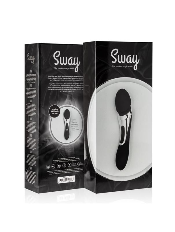 Черный двухсторонний вибромассажер Vibes Wand Vibrator - 22,5 см.