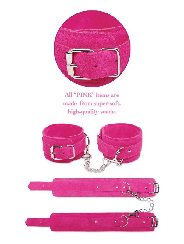 Розовые замшевые наручники PINK WRIST CUFFS 