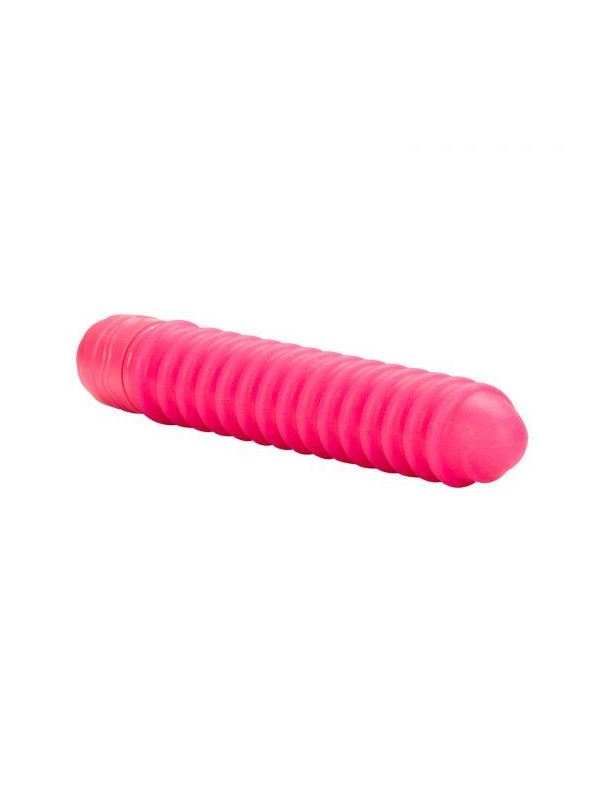 Розовый вибратор со спиралевидным рельефом Sorority Screw (12,75 см)