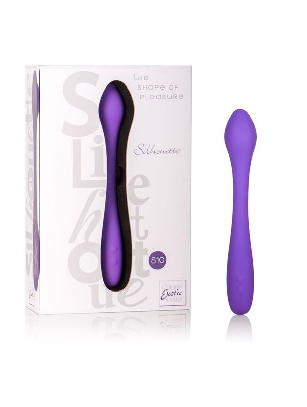 Фиолетовый перезаряжаемый вибратор Silhouette S10 - 16,5 см.