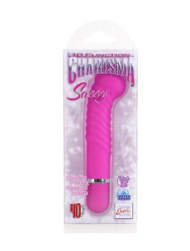 Розовый вибромассажер 10-Function Charisma Sassy - 19,75 см.