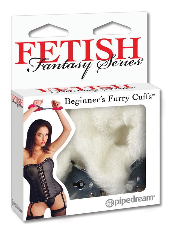 Меховые белые наручники Beginner's Furry Cuffs