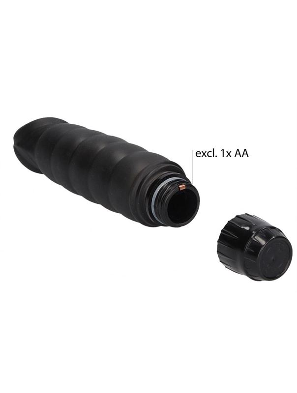 Черный вибратор Ribbed Multispeed Vibrator (17 см)