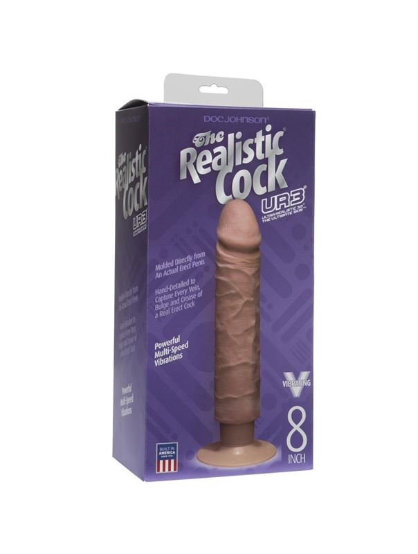 Вибратор-мулат The Realistic Cock - ULTRASKYN 8” Without Balls Vibrating (24,1 см)