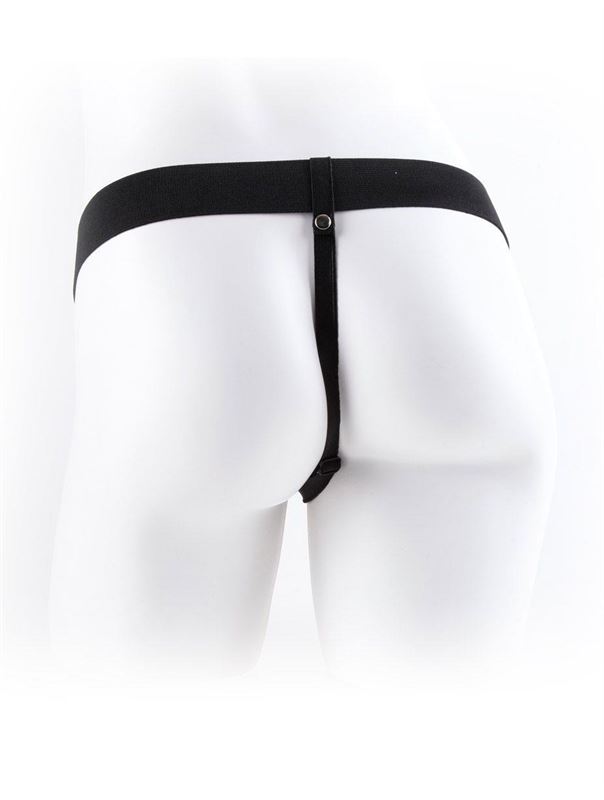 Телесный полый страпон с вибрацией Vibrating Hollow Strap-On with Balls (24 см)