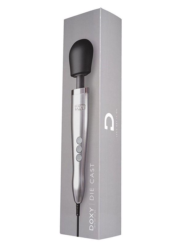 Серебристый вибратор Doxy Die Cast Wand Massager - 34 см.