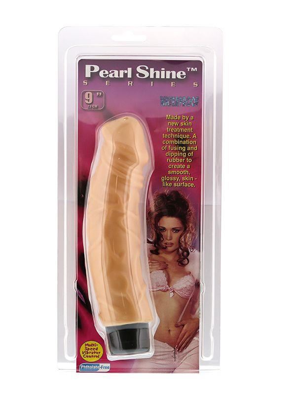 Телесный вибратор-реалистик с богатым рельефом поверхности PEARL SHINE 9 VIBRATOR - 22,8 см.