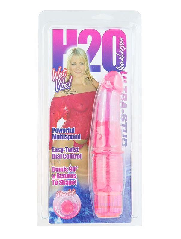 Розовый вибратор H2O ULTRA STUD WATERPROOF VIBRATOR - 17 см.