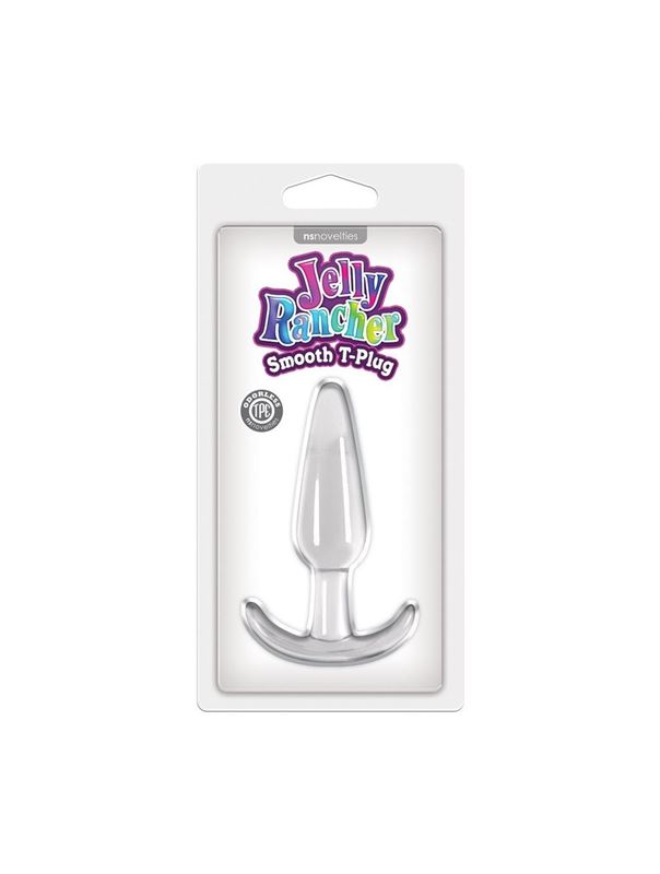 Прозрачная анальная пробка прозрачная Jelly Rancher - T-Plug Smooth (11 см)