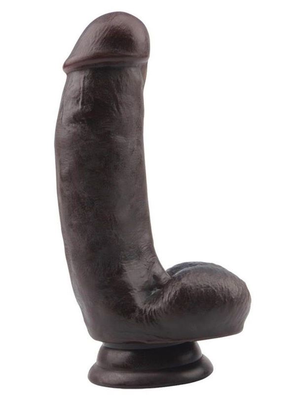 Коричневый фаллоимитатор DUAL DENSITY DILDO на присоске (17 см)