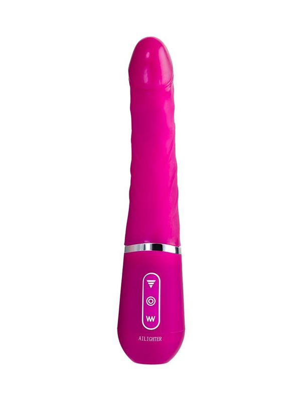 Розовый нереалистичный вибратор Ailighter Smart Telescopic Lover (27,1 см)