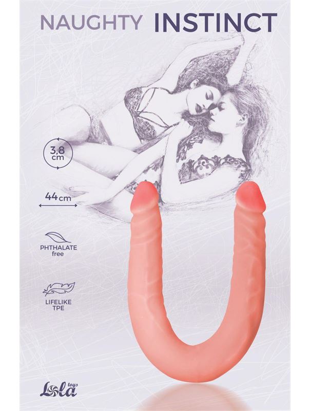 Двусторонний фаллоимитатор Naughty Instinct (44 см)