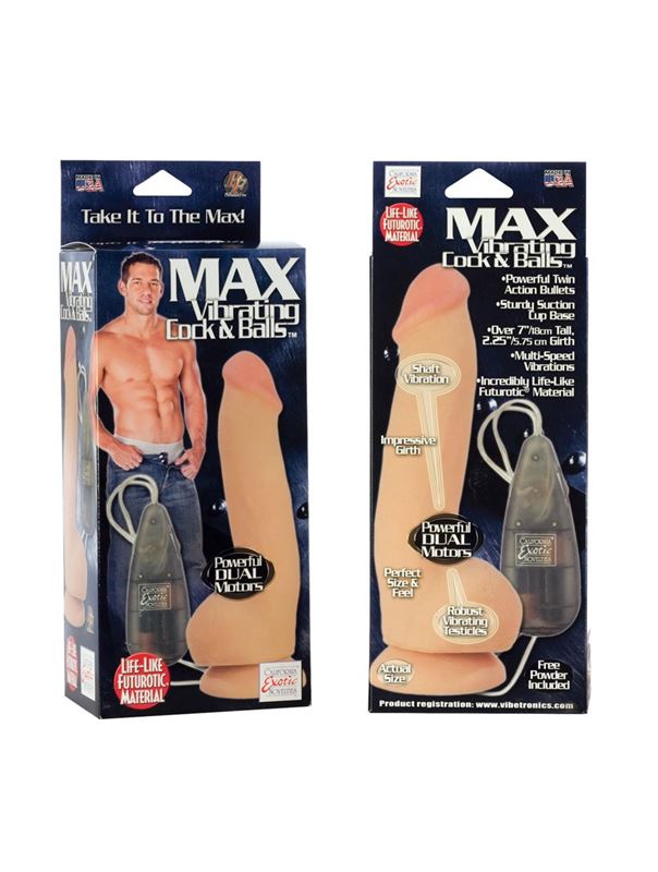 Реалистичный вибратор Max Vibrating Cock & Balls (20 см)
