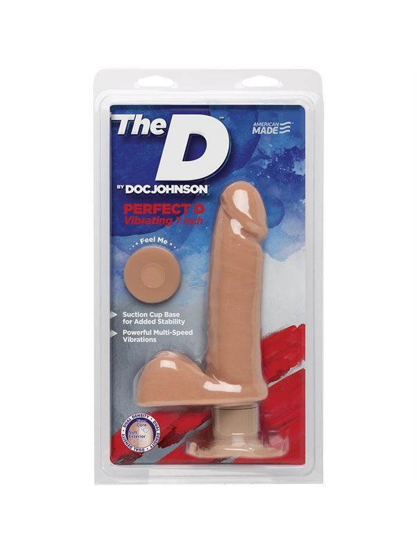 Вибромассажер-реалистик на присоске Perfect D Vibrating 7" (20 см)