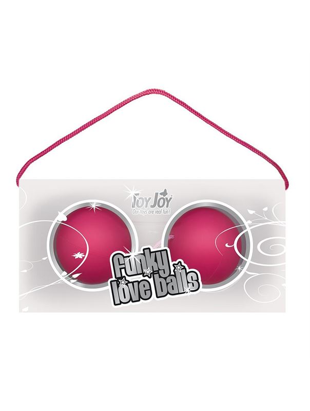 Веселые розовые вагинальные шарики Funky Love Balls (3,5 см)