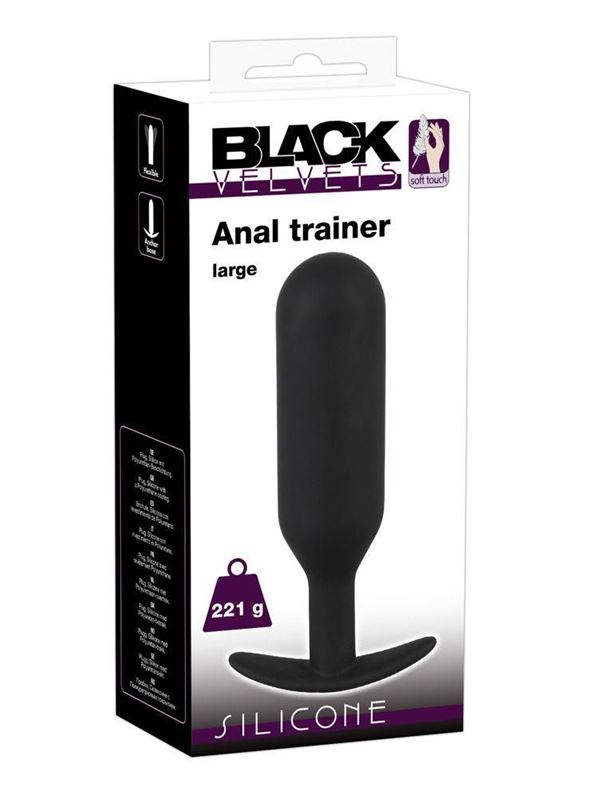Черная анальная пробка с утяжелением Anal Trainer Large (17,5 см)