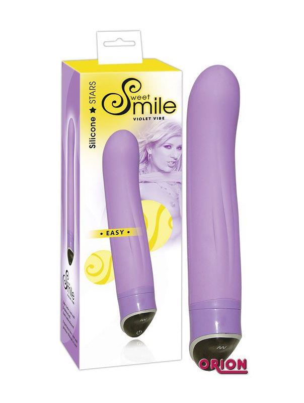 Фиолетовый вибратор Smile Easy - 22 см.