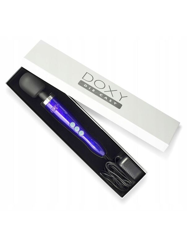 Фиолетовый вибратор Doxy Die Cast Wand Massager - 34 см.