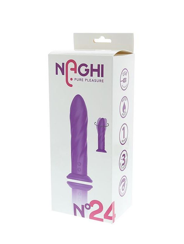 Фиолетовый вибратор-ротатор NAGHI NO.24 RECHARGEABLE VIBRATOR (17,5 см)