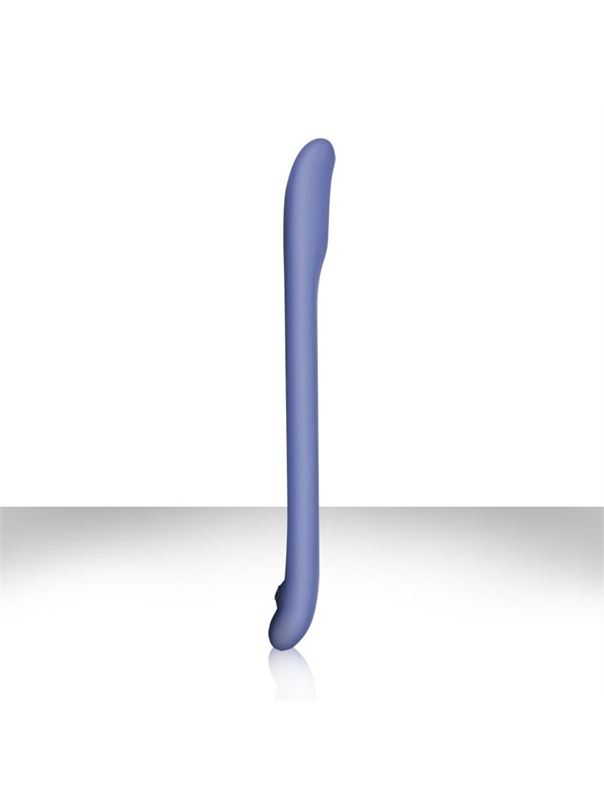 Голубой плоский вибромассажер Serenity Blue USB из силикона - 20,3 см. 