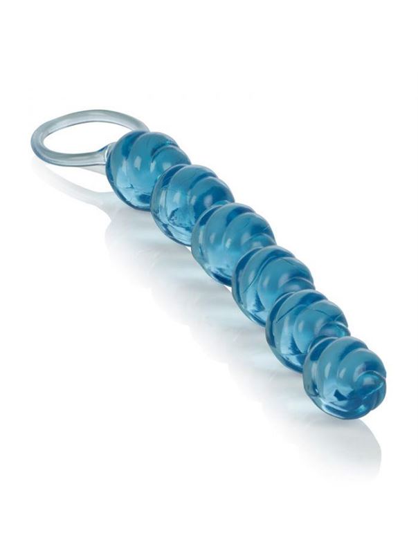 Голубая анальная цепочка Swirl Pleasure Beads (20 см)