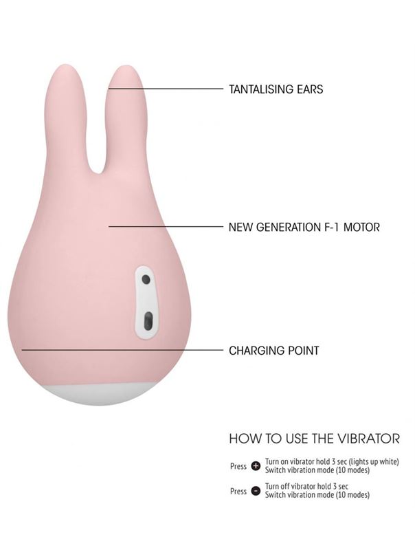 Розовый клиторальный стимулятор Sugar Bunny - 9,5 см.