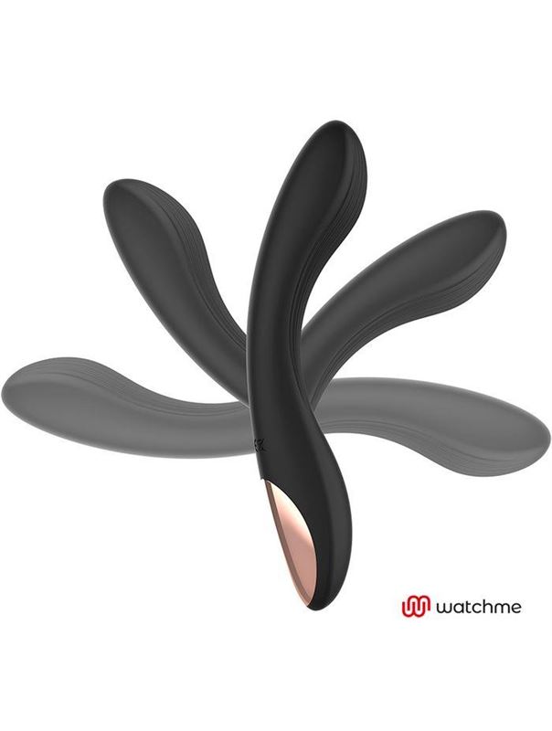 Черный вибратор с пультом-часами Anne s Desire Curve G-Spot Vibe Wireless Watchme (20,5 см)