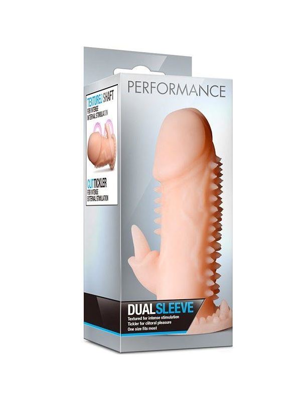 Телесная насадка на пенис PERFORMANCE DUAL SLEEVE - 12 см.