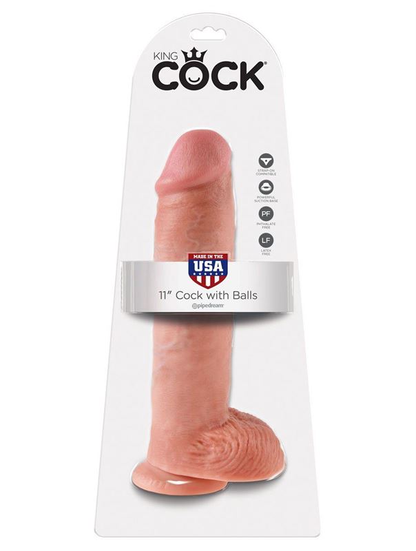 Реалистичный фаллоимитатор на присоске 11" Cock with Balls (28 см)