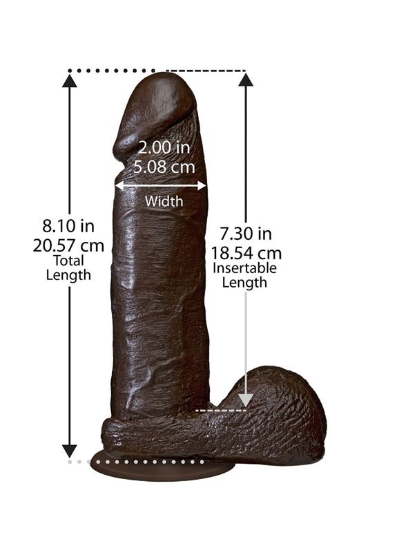 Коричневый фаллоимитатор The Realistic Cock 8” with Removable Vac-U-Lock Suction Cup (20,57 см)