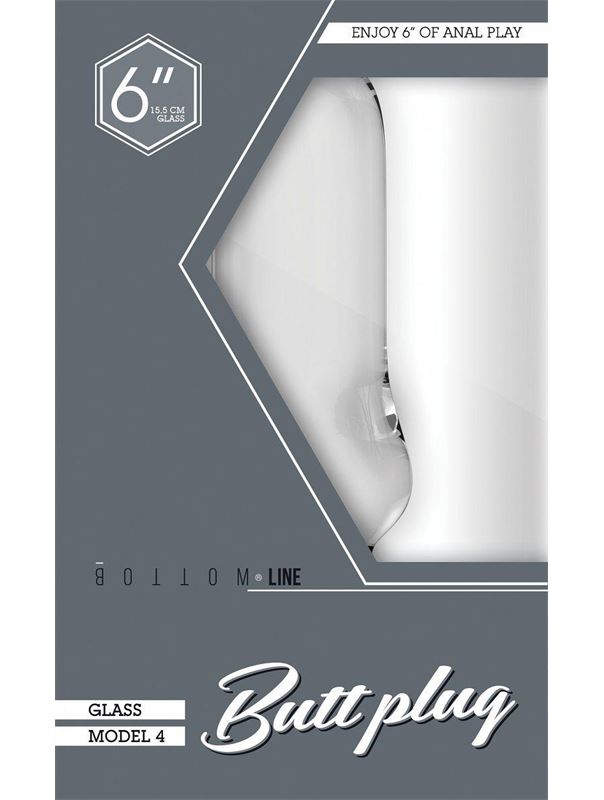 Прозрачный анальный стимулятор Bottom Line 6 Model 4 Glass - 15,5 см.