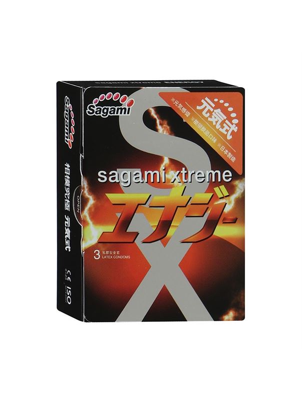 Презервативы Sagami Xtreme ENERGY с ароматом энергетика (3 шт)