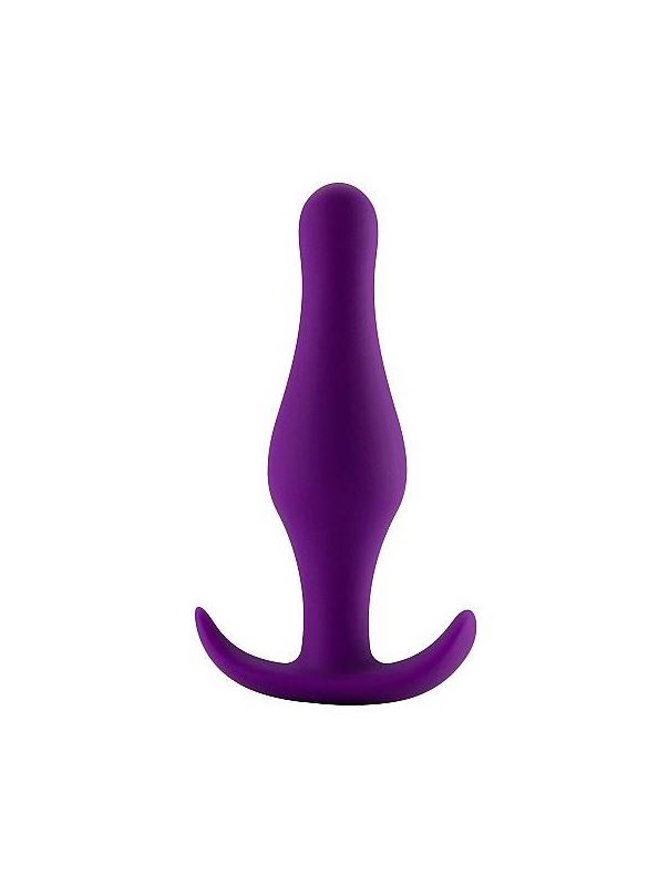 Фиолетовая анальная пробка Butt Plug with Handle Medium - 12,6 см.