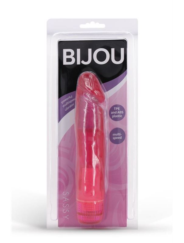 Розовый вибромассажёр Bijou - Sassy (18 см)