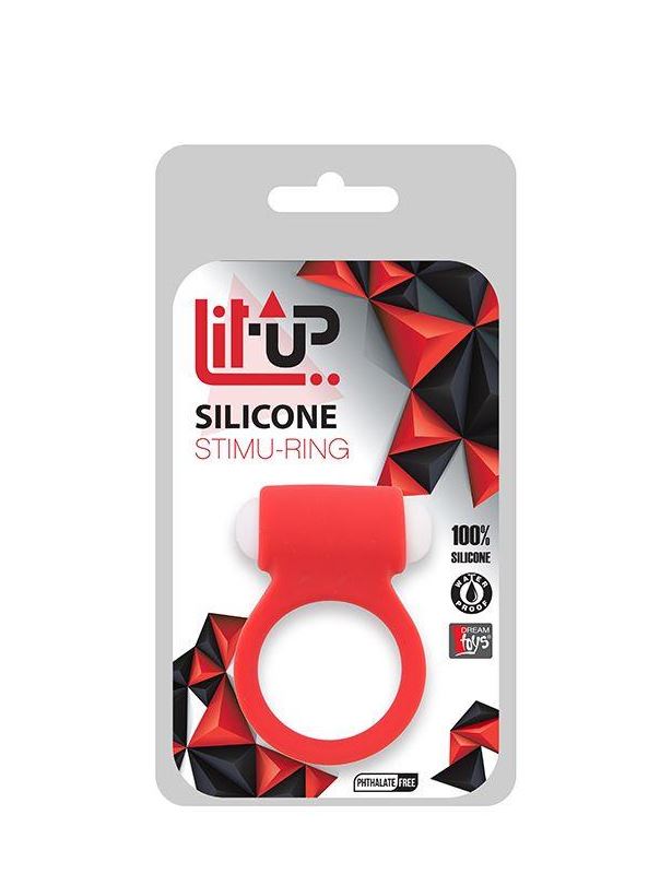 Красное эрекционное виброкольцо LIT-UP SILICONE STIMU RING 3 RED