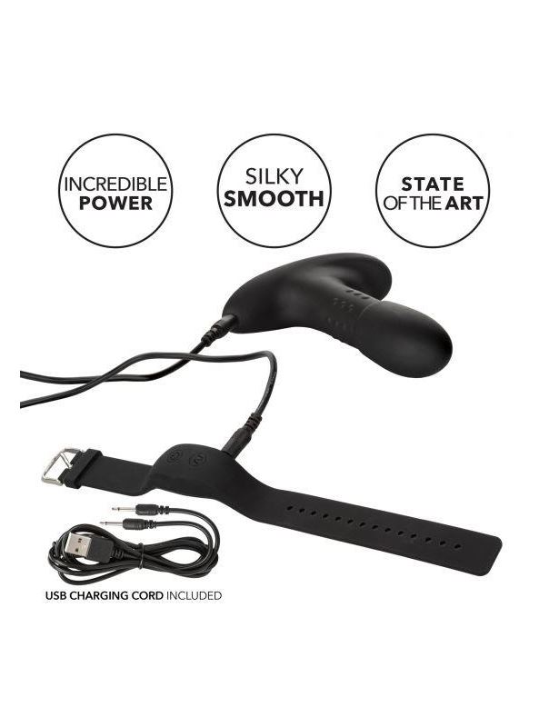 Черный массажер простаты с браслетом-пультом Eclipse Wristband Remote Beaded Probe - 12,75 см.