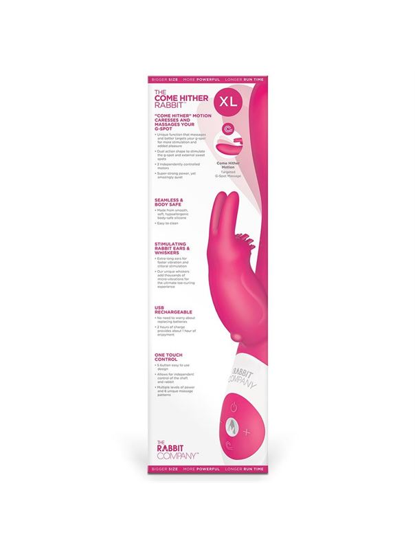 Розовый вибратор The Come Hither Rabbit XL с манящим эффектом