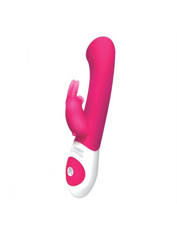 Розовый стимулятор G-точки с клиторальным отростком The G-spot Rabbit - 22 см.