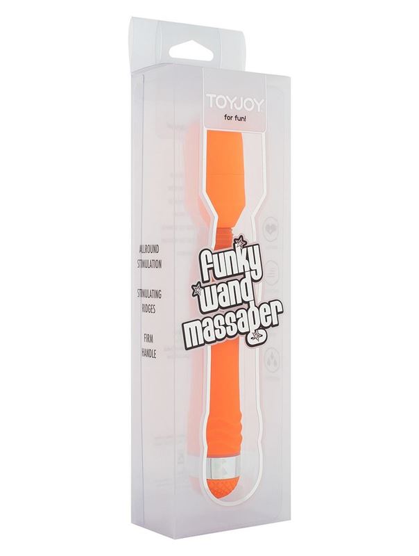 Оранжевый массажер FUNKY WAND MASSAGER - 20 см.