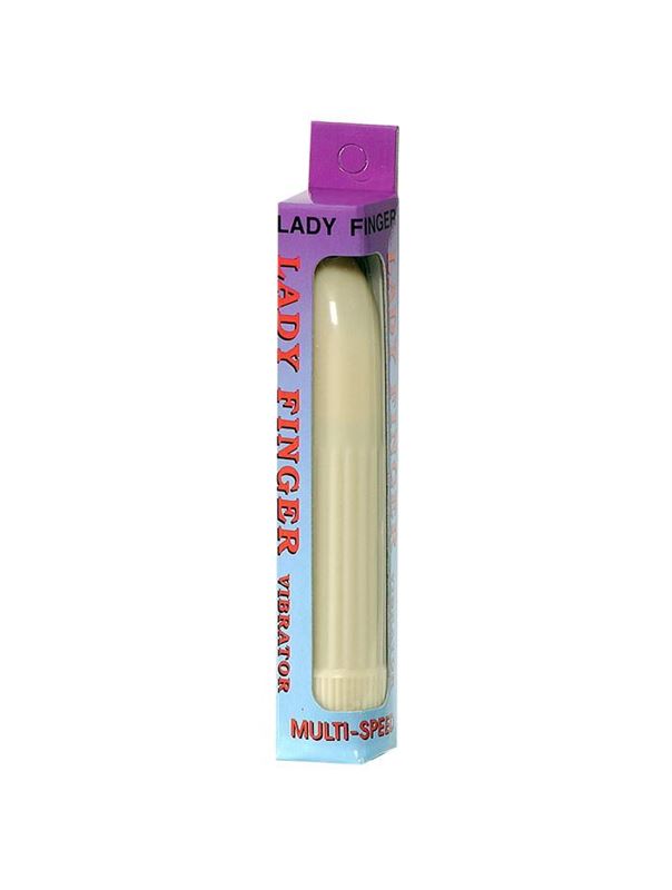 Миниатюрный вибратор Ladyfinger телесного цвета - 13 см.