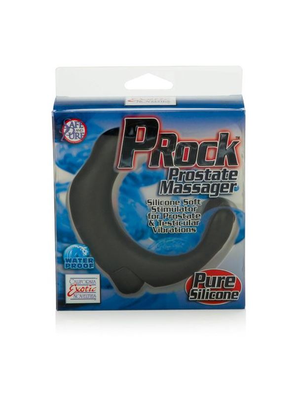 Чёрный силиконовый массажер простаты P-Rock Prostate Massager (10 см)